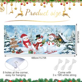 Tiamon Christmas Garage Door Banner Decorations, Extra Large Garage Banner, Rustic Xmas Winter Snowman Door Cover for Indoor Outdoor Home Wall Christmas Holiday Party Favor Supplies, 6 x 16 ft