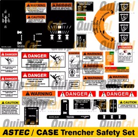 Astec & Case Trencher Safety Decal Set RT760, RT860, RT960.  Decals 4 Trenchers