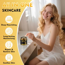 Liventhrall Organic Beef Tallow Honey Balm for Skin, Body & Face Moisturizer, Whipped Grass Fed Cow Tallow Cream with Raw Honey, All Natural Pure Body Lotion for Soft Smooth Skin, Unscented 4.2 OZ