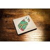 Wooden Fridge Magnet - Vanuatu Island with Green and Yellow