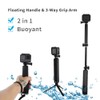 Waterproof Selfie Stick Floating Hand Grip + 3-Way Grip Arm