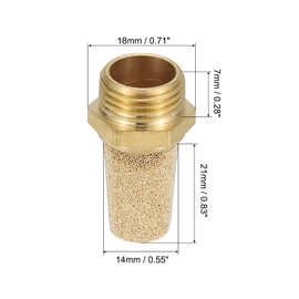 PATIKIL 3/8 Inch NPT Sintered Bronze Exhaust Muffler, 10Pcs Brass Pneumatic Muffler