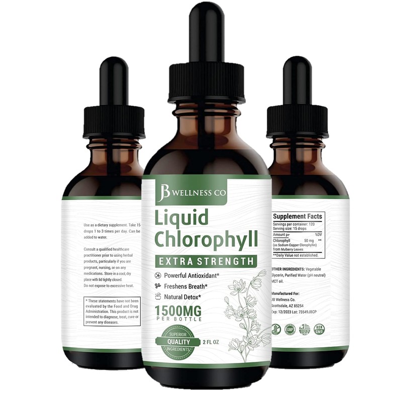 [2-Pack] Liquid Chlorophyll Drops - All-Natural Concentrate – Immune System