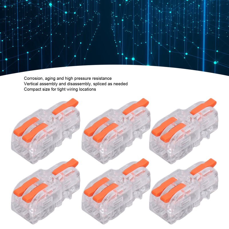 30PCS Quick Splicing Wire Connector Transparent PC Copper Stripping Terminal