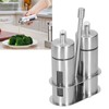 Stainless Steel Condiment Container Canister Set Seasoning Soy Bottle Kitchen