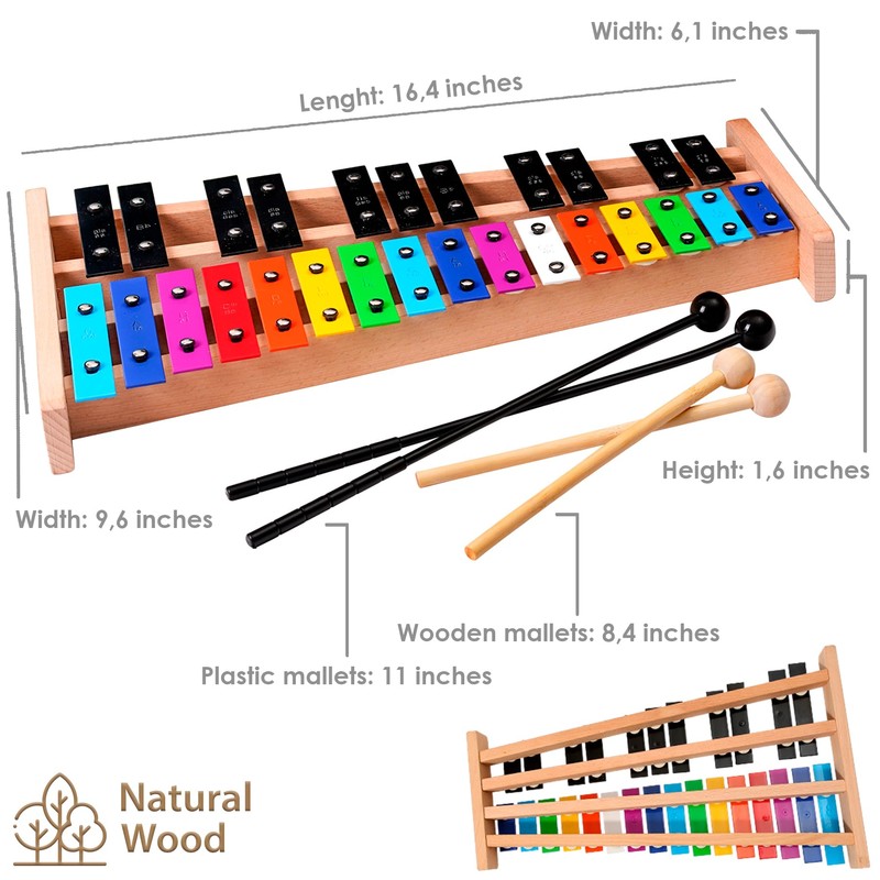 Glockenspiel Xylophone Full Size 27 Notes for Adults and Kids