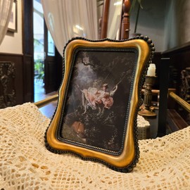 YULINK 5x7 Vintage Picture Frame, Antique Bronze Gold Ornate Photo Frame, for Tabletop and Wall Display, Decorative Retro Home Decor, Photo Gallery Art