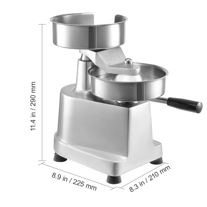 Commercial 150mm/6inch Heavy-Duty Burger Patty Maker Food-Grade Stainless Steel Bowl