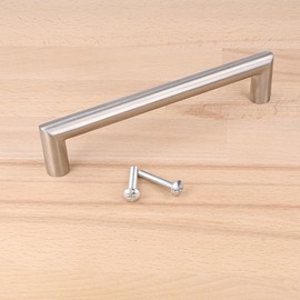 MS Beschläge Stainless Steel Cabinet Handle - Drawer Handle - Furniture Handle Matt Brushed - Rustproof - Hole Spacing 96-320 mm - Includes Mounting Screws - for Kitchen, Bathroom and Living Room (1,