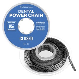 PlastCare USA Cadenas de ortodoncia para aparatos de ortodoncia – Negras, rollo cerrado de 4,5 m, ligaduras elásticas cerradas cortas y largas – Múltiples opciones de color, elásticos dentales durader