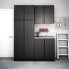 Pemberly Row Black Engineered Wood Base Cabinet with Melamine Countertop