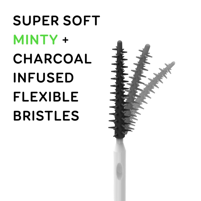 Grin Charcoal Infused Softstx, Gentle Dental Picks, 90 Count, Soft