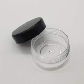 1 piece 10g black lid transparent cream container flat round empty bottle cosmetic empty bottle cream container / 1개 10g 블랙 뚜껑 투명 크림 용기 납작한 원형 공병 화장품공병 크림용기