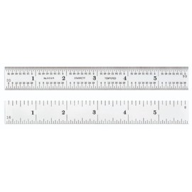 Starrett Spring Tempered Steel Rule with Satin Chrome Finish, Quick Reading, and Inch Graduation - 6" Length, 4R Graduation Type, 3/64" Thickness - C604R-6