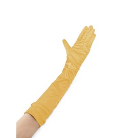 Allegra K Women's Long Gloves 1920S Evening Party Full Finger Mittens Elegant Opera Glove Gold One Size