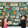 Weekgrat 45pcs Bulletin Board Set Motivational Posters Classroom Mirror Growth