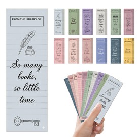Zaamwoyy 120 Pcs Vintage Library Card Paper Bookmarks, Inspirational Quotes Double Side Bookmarks Bulk for Women Man, Retro Library Page Marks for Reading Lovers Students Teachers Accessories Gifts