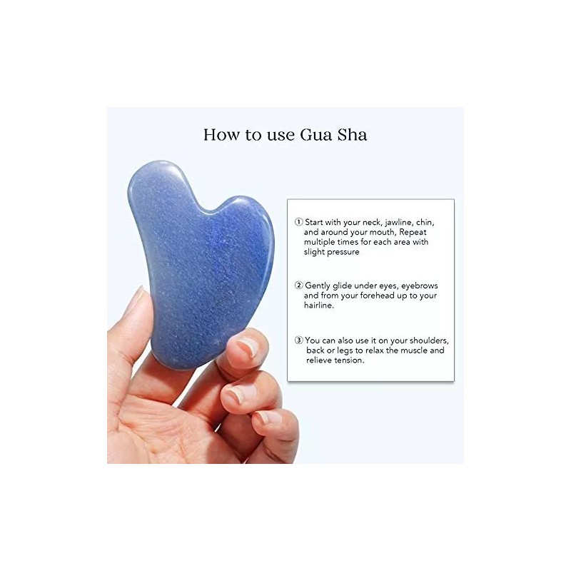 Baimei Rodillo De Jade Y Gua Sha Para Masaje Facial