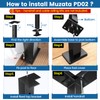 Muzata Aluminum Black Corner Cable Railing Post 36 Inch 36"X2"x2"