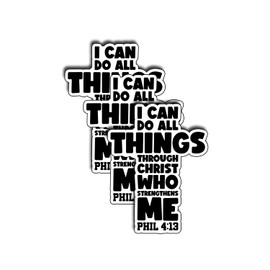 (3Pcs) I Can Do All Things Through Christ Who Strengthens Me Sticker Christian God Cristianos Cross Bible Waterproof Vinyl Water Bottle Books Phone Laptops Gifts for Love Jesus Decals 3x2.2 Inch