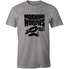 Ink Trendz Morning Woodies are My Favorite T-Shirt | Wood Duck Hunting Tee |Gift for Dad from Daughter Son Mens T Shirt | (X-Large, Heather Grey)