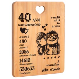 40 Jahre Hochzeit Jahrestag, Geschenk 40 Jahre Hochzeit, Geschenk zum 40. Jahrestag für Sie Ihn, Rubinhochzeitsgeschenke, Bambus-Schneidebretter.