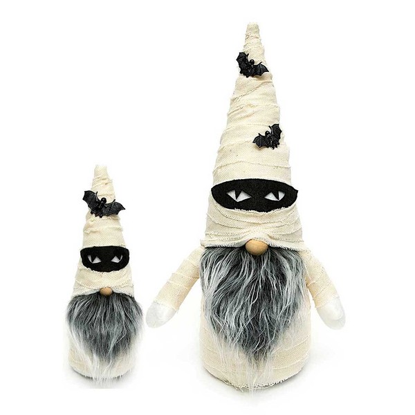 MeraV S/2 Mummy Gnome Halloween Figurine Tabletop Shelf Sitter Decor