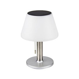 ito electronics Solar Table Lamp Indoor Outdoor 3 Levels 4-8 Hours Light Time Warm White LED Light Silver