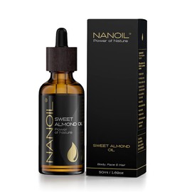 Aceite Nanoil 50ml - natural, prensado en frío y sin refinar para el cuidado de la cara, el cuerpo y el cabello, repara, nutre, hidrata (Almond)      
