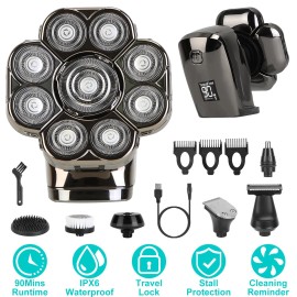 iMounTEK Men's 9D Blade Head Electric Beard Shaver Nose Hair Trimmer Razor Hair Remover