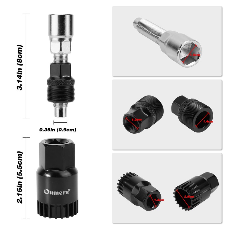 Oumers Puller Bicycle Crank Wrench Bottom Bracket Remover Allen Wrench