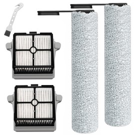 DianSung Replacement Brush Rollers + Filter for Tineco Floor One S7 Pro / S6 Vacuum Cleaner (Version 1) Accessory Kit with 2 Brush Rollers + 2 Filters FW200700DE /FW200300US/FW110700DE/FW110500US