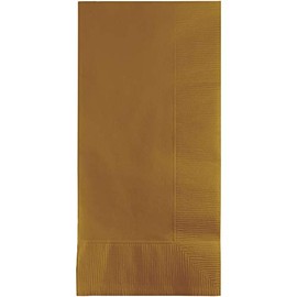 Club Pack of 600 Glittering Gold 2-Ply Disposable Party Paper Guest Napkins 8"