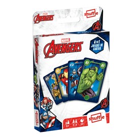 Shuffle Avengers Children's Card Game 4 Games in 1 Playing Cards Illustrated with Avengers Characters Spanish Version