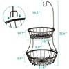2-Tier Fruit Basket Bowl Stackable Vegetable Storage with Banana Tree