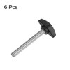 sourcing map 6pcs Tee Wing Knobs M8 x 55mm Metric