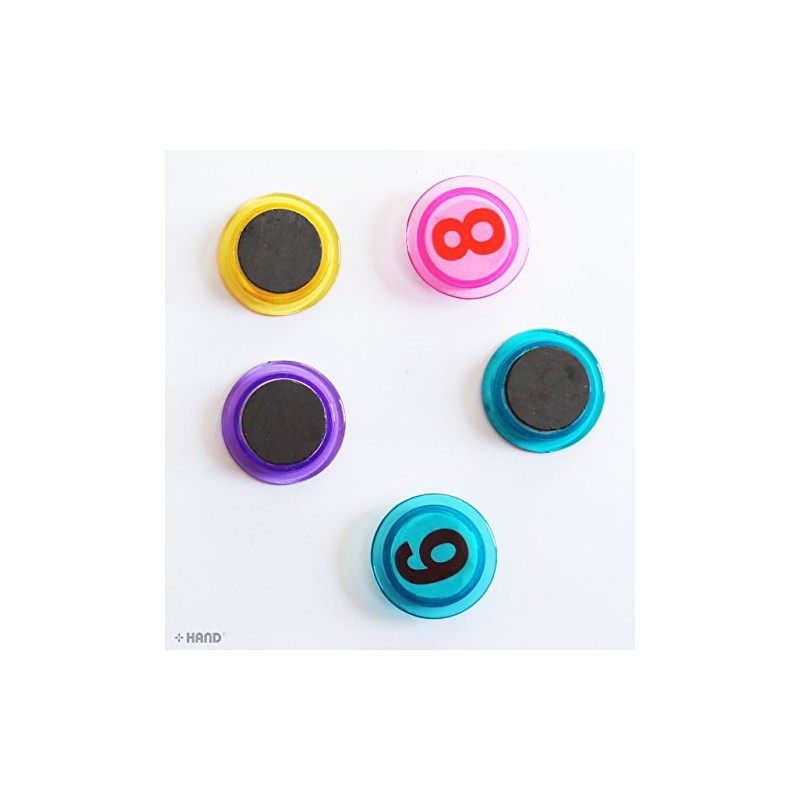 FQ30810 Strong Round Transparent Learning Assorted Colors Magnetic Numbers 0-9