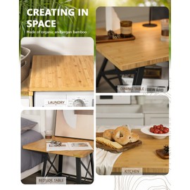 24"x25" Butcher Block Counter Top, DIY Bamboo Countertop, 1.2'' Thick Waterproof Table Top, Used as Cutting Board, Stovetop Cover, Office Desk Top, Dining Room Table, Laundry Counter, Kitchen Counter