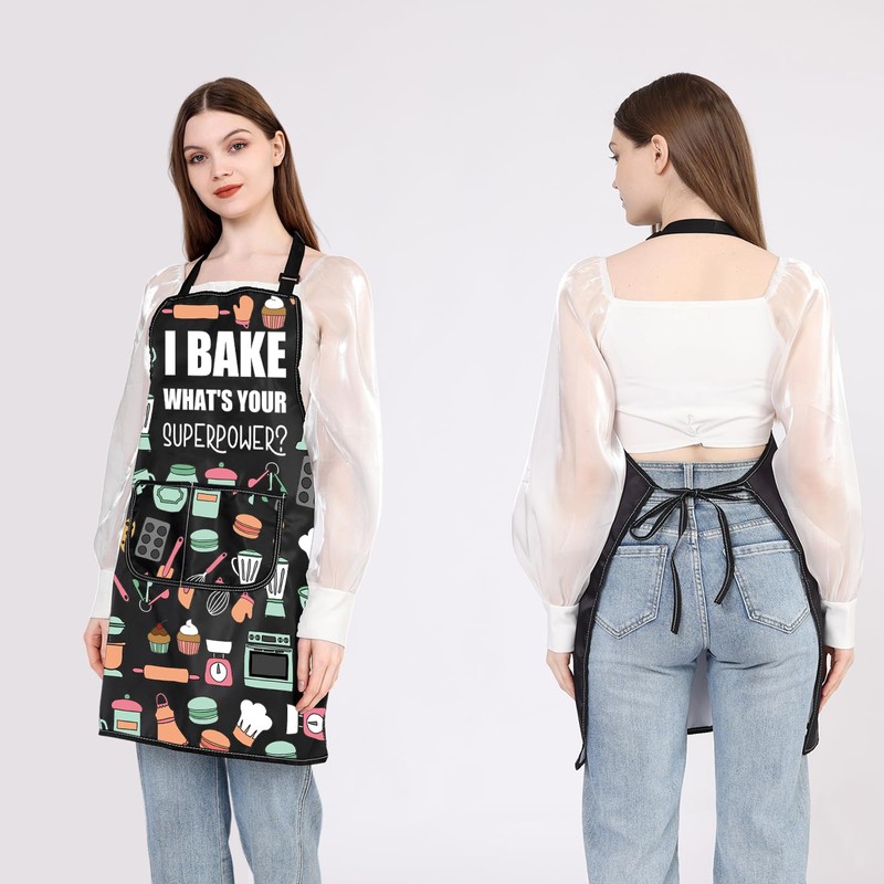 PLITI Baking Apron With Pocket for Best Baker Eve Gift