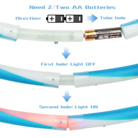 Aro LED para bailar ejercicio físico para niños y adultos, luz estroboscópica que cambia de color automático, 36 pulgadas (2 pilas AA, no incluidas)