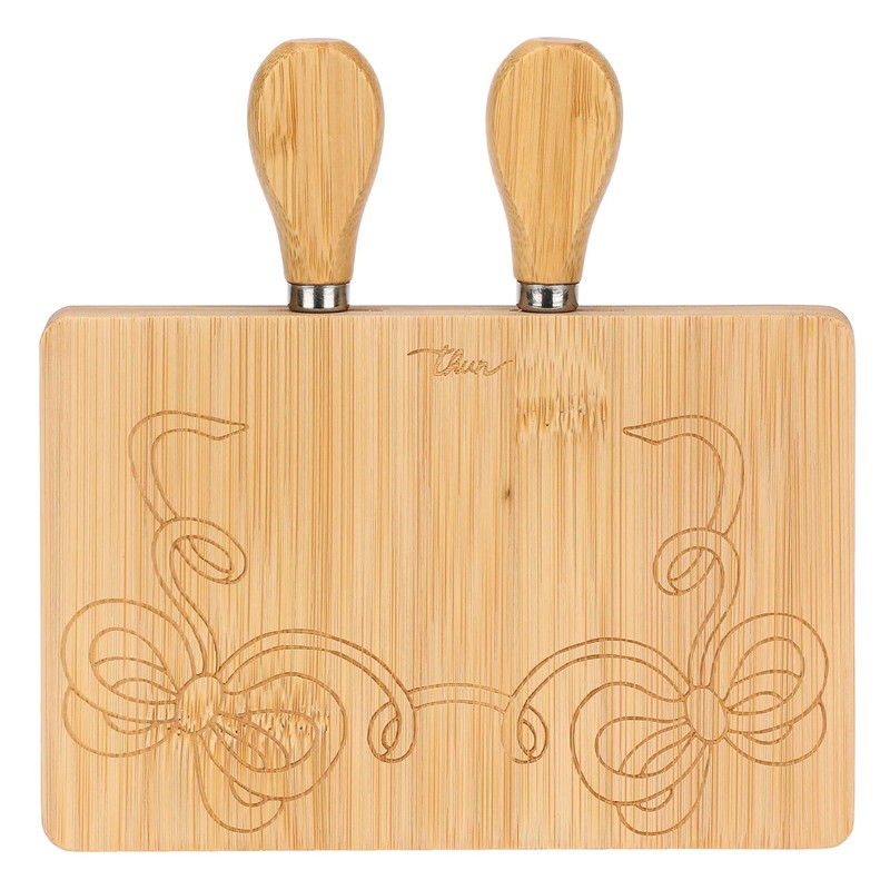 Set tagliere e coltelli per formaggio - Legno - 18x12