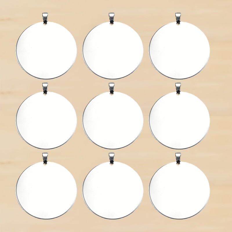 10 dijes de acero inoxidable con estampado en blanco para