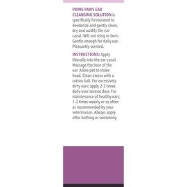 Ear Cleansing Solution for Dogs and Cats - Pet Ear Cleaner Removes Odor & Wax - Deodorizing Dog Ear Cleaner Solution with Aloe & Vitamins - Sweet Pea & Vanilla Scent - 8 oz