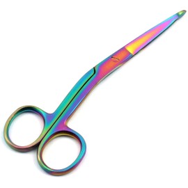 OdontoMed2011 Multi Color Rainbow Knowles Bandage Scissors 5 1/2" (14cm), Angled