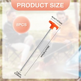 Tent Pegs, Heavy Duty Tent Pegs, 8 Pcs Awning Support, Tarpaulin, and Outdoor Tents for Outdoor Camping, Rock Camping Accessories