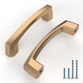 KNOKLOCK 10 Pack 3 Inch(76mm) Kitchen Cabinet Handles Champagne Bronze Cabinet Pulls Kitchen Cabinet Hardware Gold Drawer Pulls for Dresser Cupboard Wardrobe