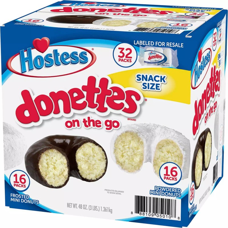 Hostess Mini Powered Donettes and Frosted Chocolate Mini Donettes 32