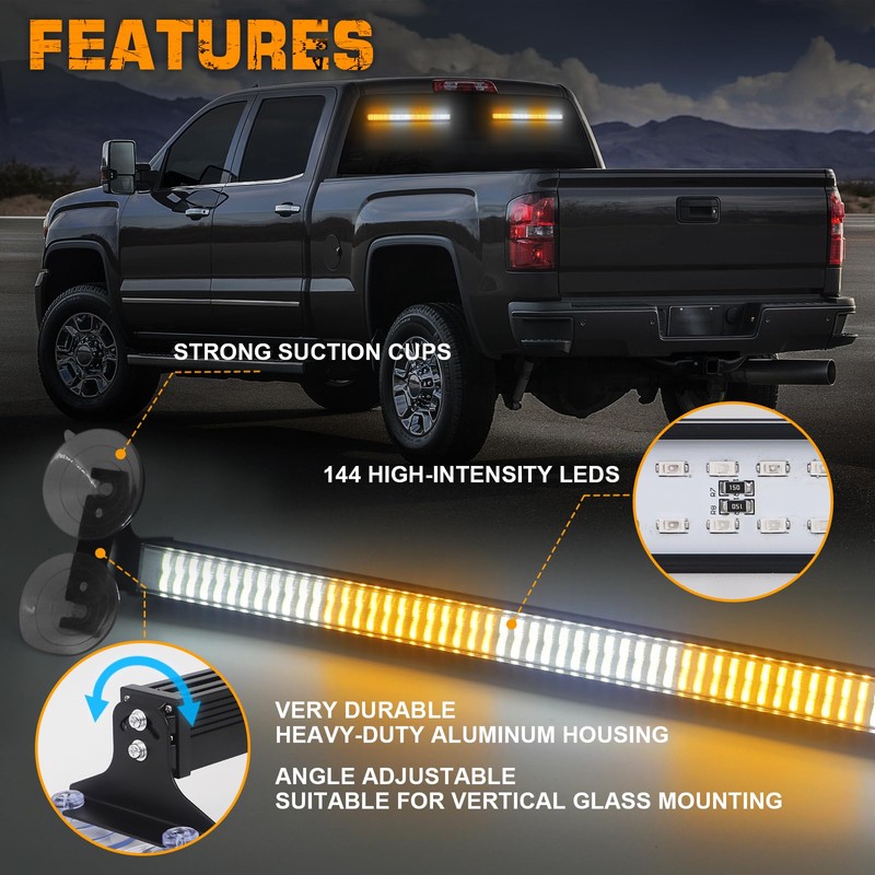 XRIDONSEN 2 in 1 Traffic Advisor Light Bar 2x 17.7