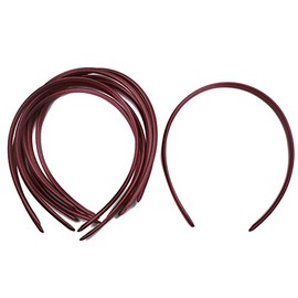 10 x Plain Headbands School Girls Small Hair Accessories Uniform Alice Band (Burgundy)