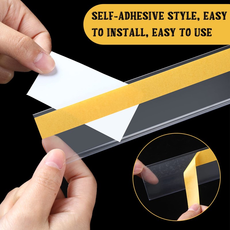 Fainne 25 Pcs Shelf Label Strips 1.25''H x 48"L Self